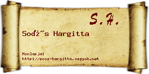 Soós Hargitta névjegykártya